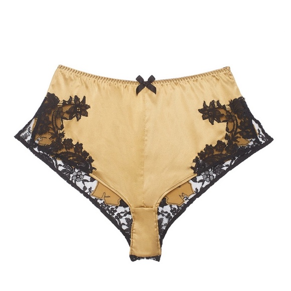 Agent Provocateur Nayeli SOIREE Gold Black Silk French Knicker NWT *SALE*